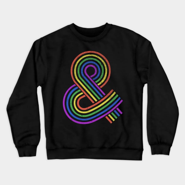 Rainbow Ampersand Vintage Styled & Symbol Crewneck Sweatshirt by APSketches